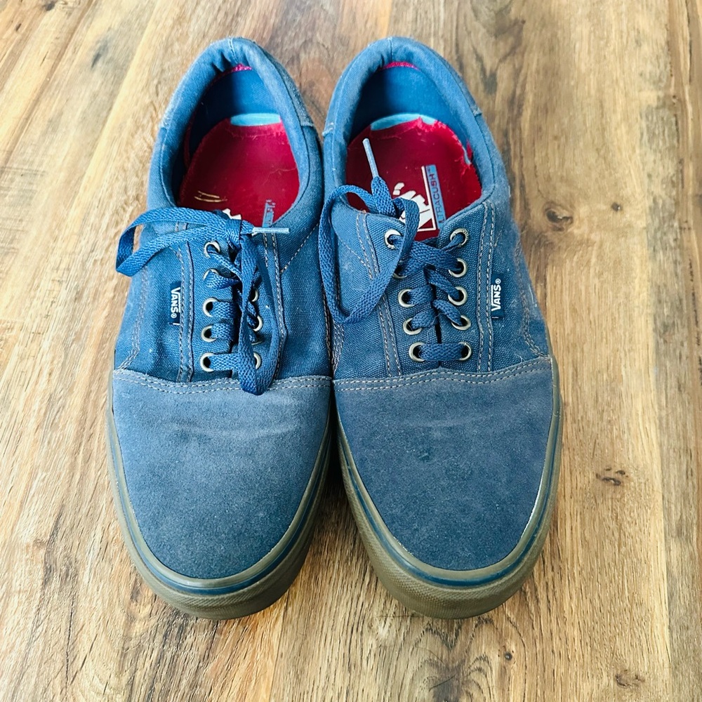 Vans Blue Suede Sneakers with Vulcanized Sole